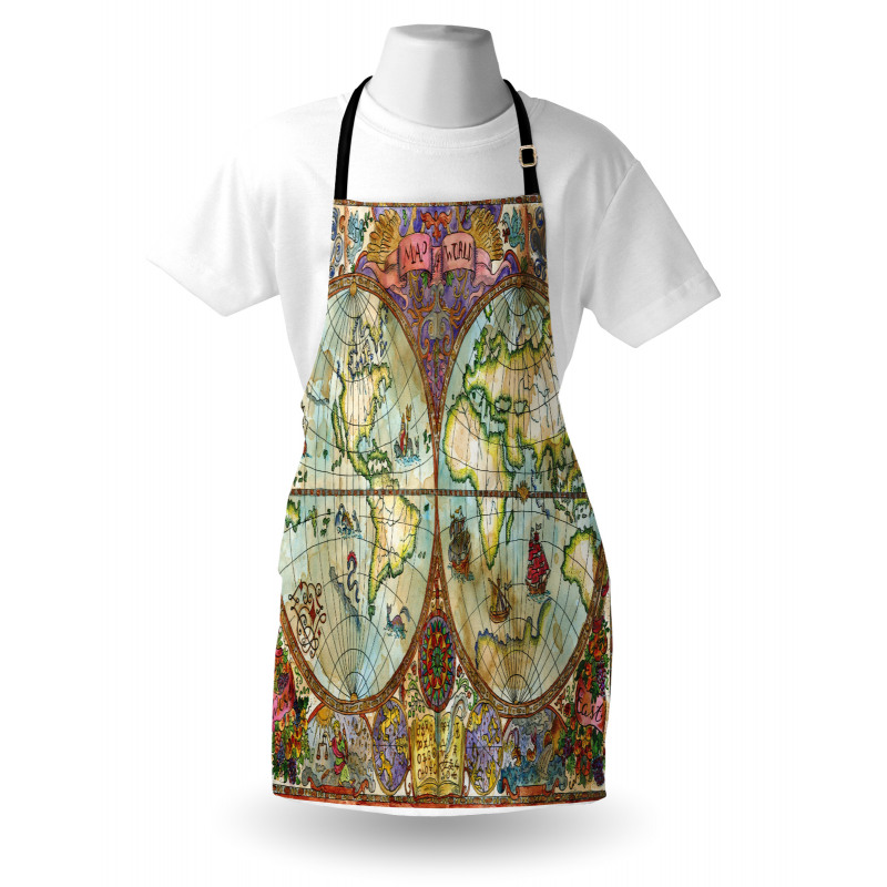 Vintage World Map Apron