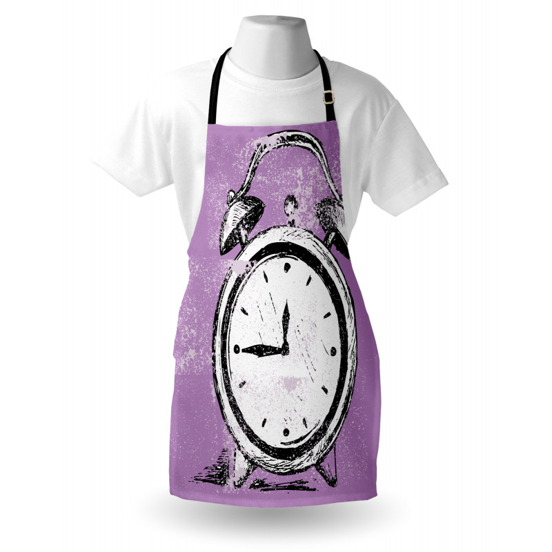 Retro Alarm Clock Grunge Apron