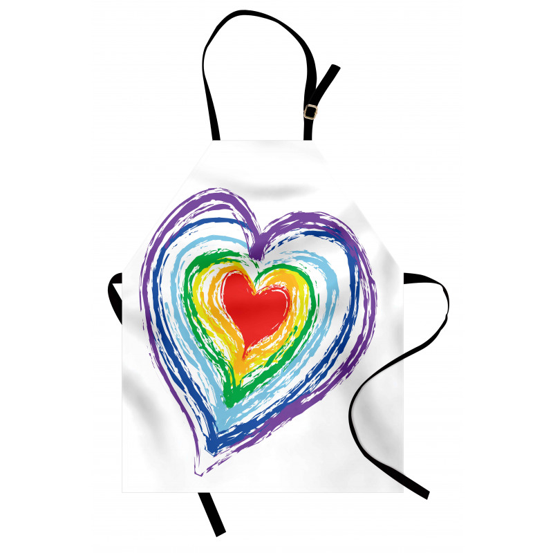 Nested Rainbow Heart Apron