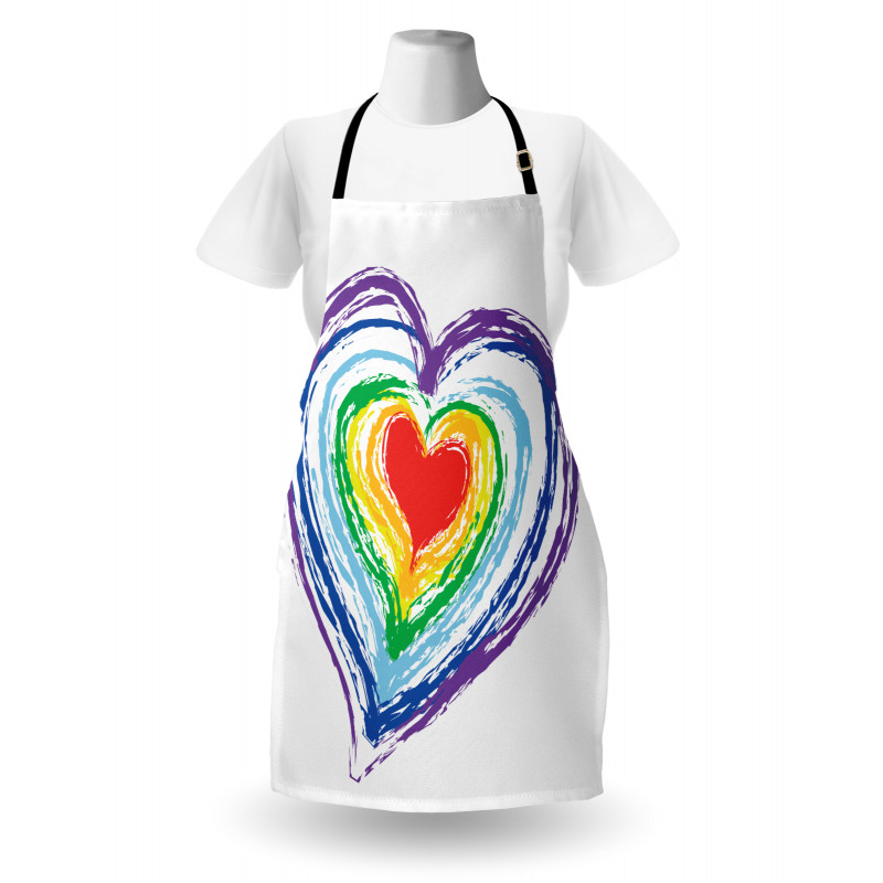 Nested Rainbow Heart Apron