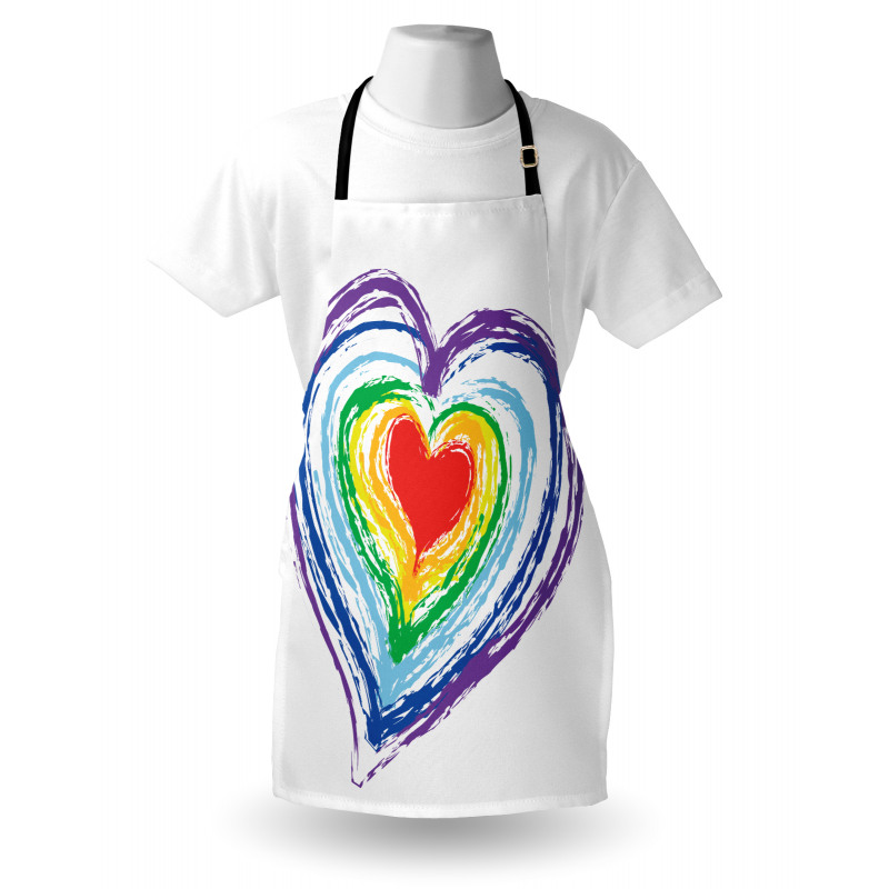 Nested Rainbow Heart Apron