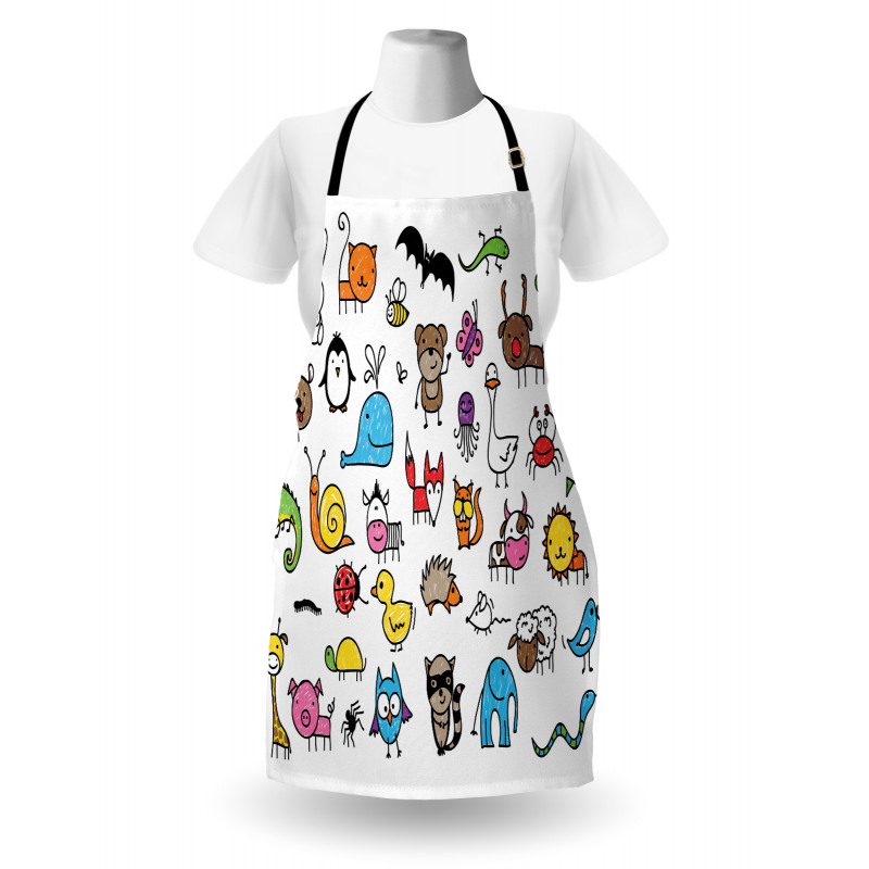 Cartoon Nursery Animals Apron