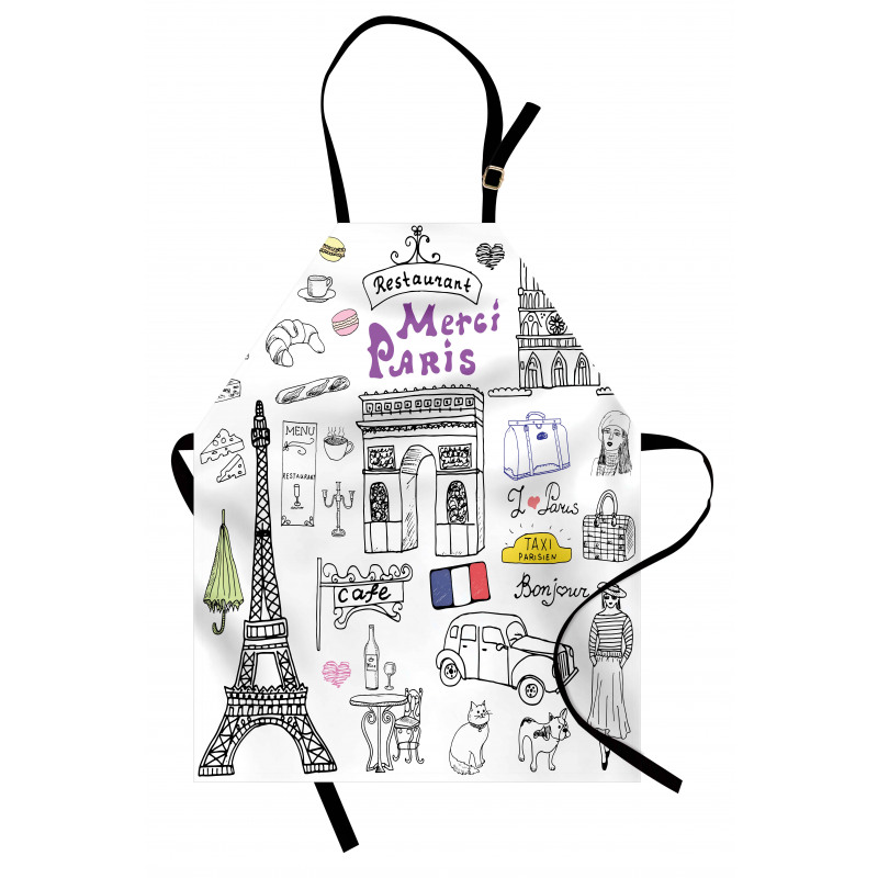 Eiffel Tower Beret Taxi Apron