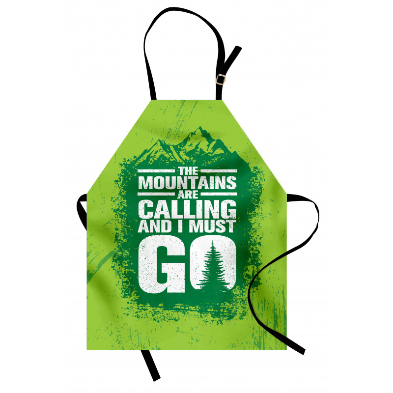 Grungy Mountains Text Apron