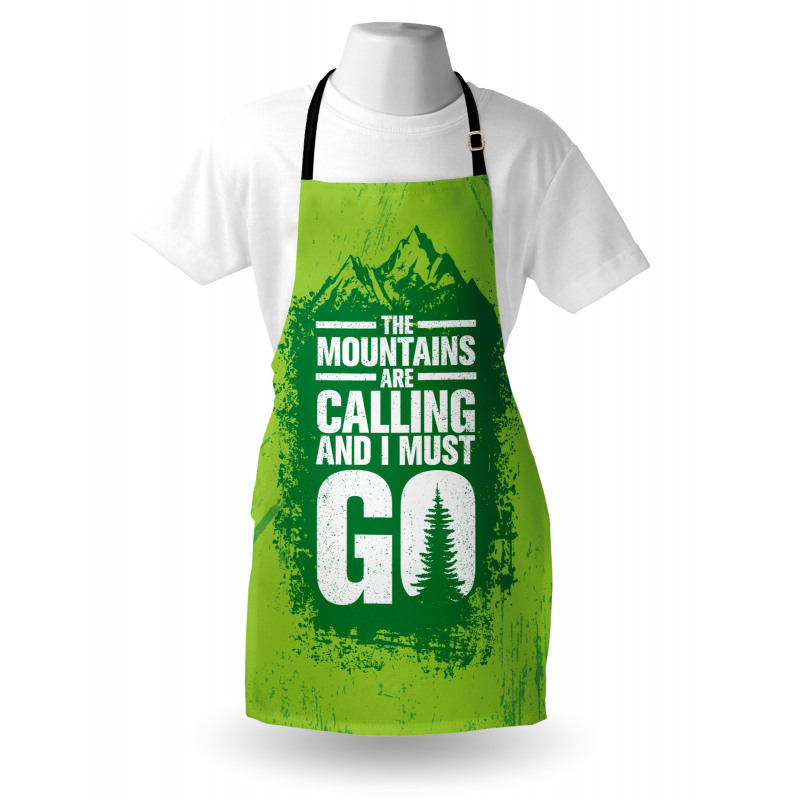 Grungy Mountains Text Apron