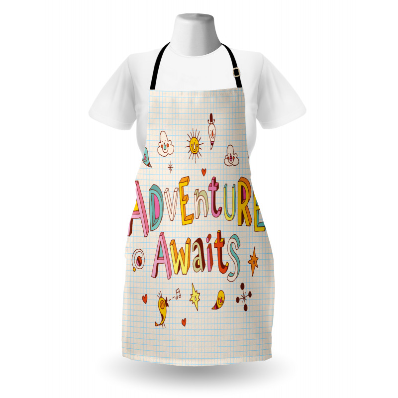 Cartoon Doodle Words Apron