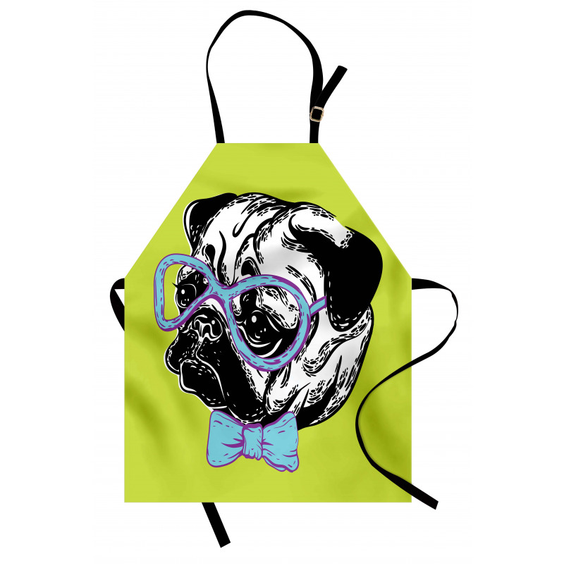 Pug with a Bow Tie Apron