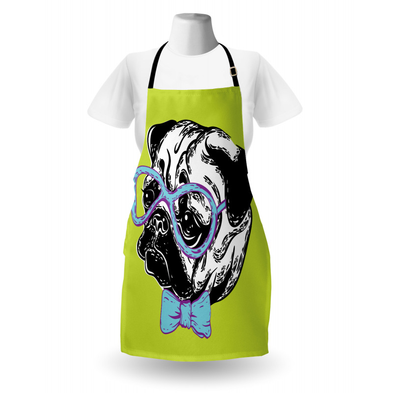 Pug with a Bow Tie Apron