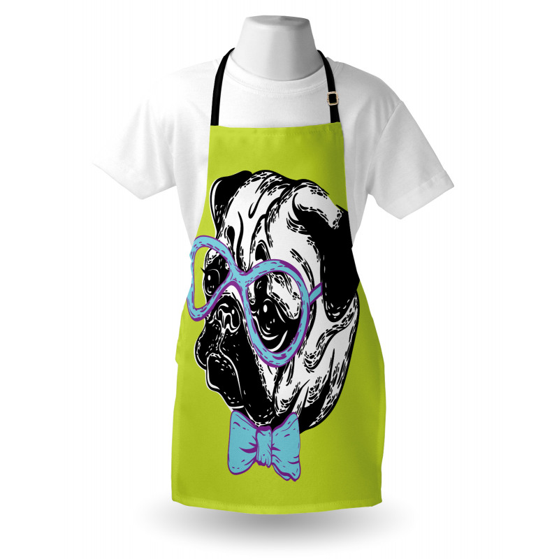 Pug with a Bow Tie Apron