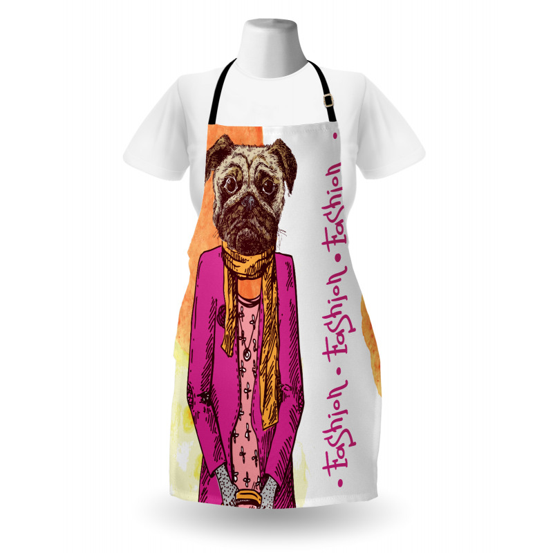 Pug Köpek Mutfak Önlüğü Stil İkonu Ceketli Hayvan Moda Komik Tema