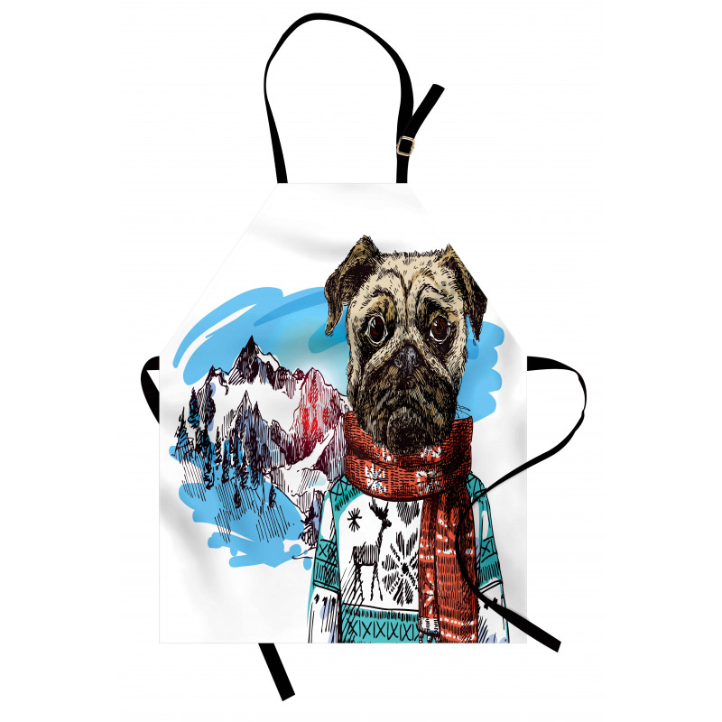 Sketch Style Dog Doodle Apron