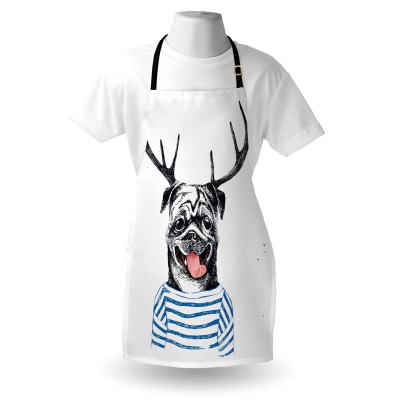 Dog with Antlers Surreal Apron