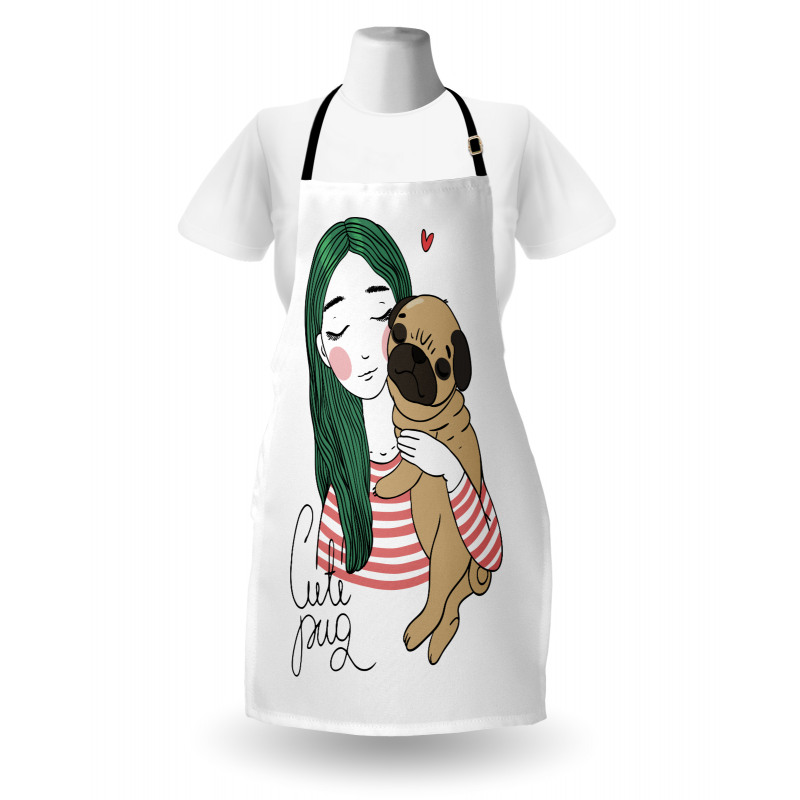 Dog with Girl Apron