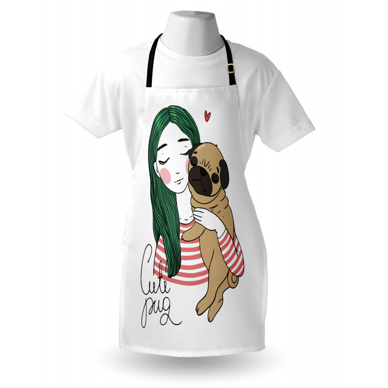 Dog with Girl Apron