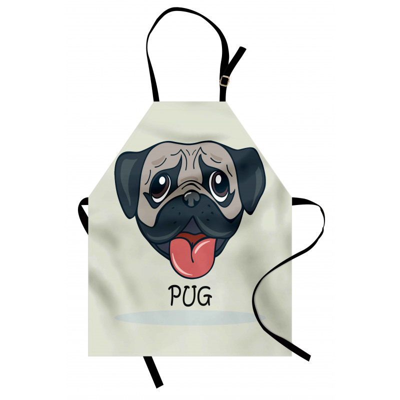 Cartoon Pug Caricature Apron