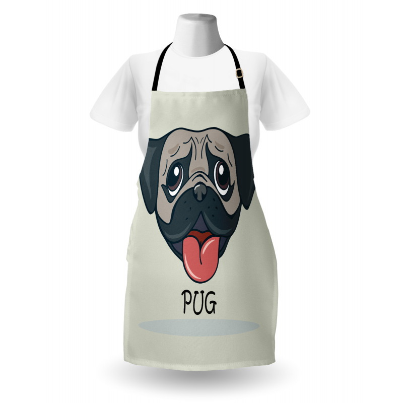 Cartoon Pug Caricature Apron