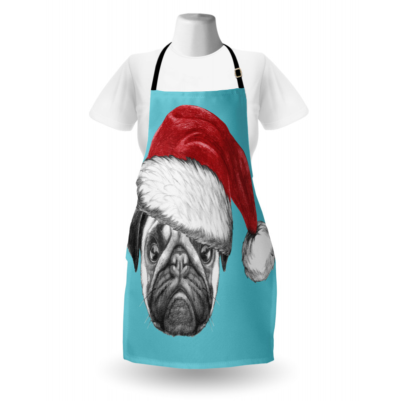 Dog with Santa Hat X-Mas Apron