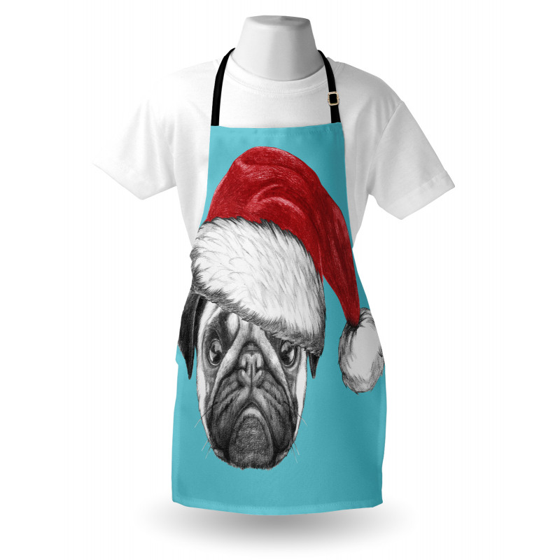 Dog with Santa Hat X-Mas Apron