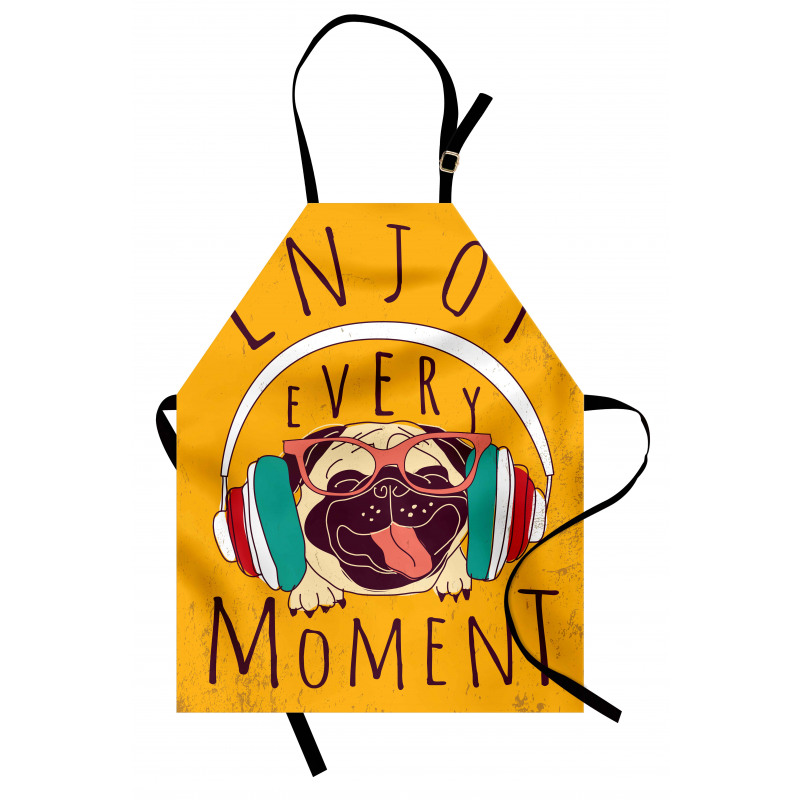 Happy Dog Listening Music Apron