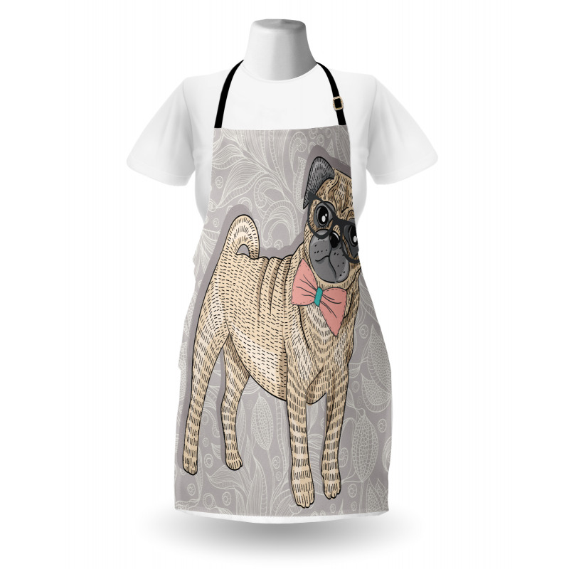 Hipster Dog Nerdy Glasses Apron