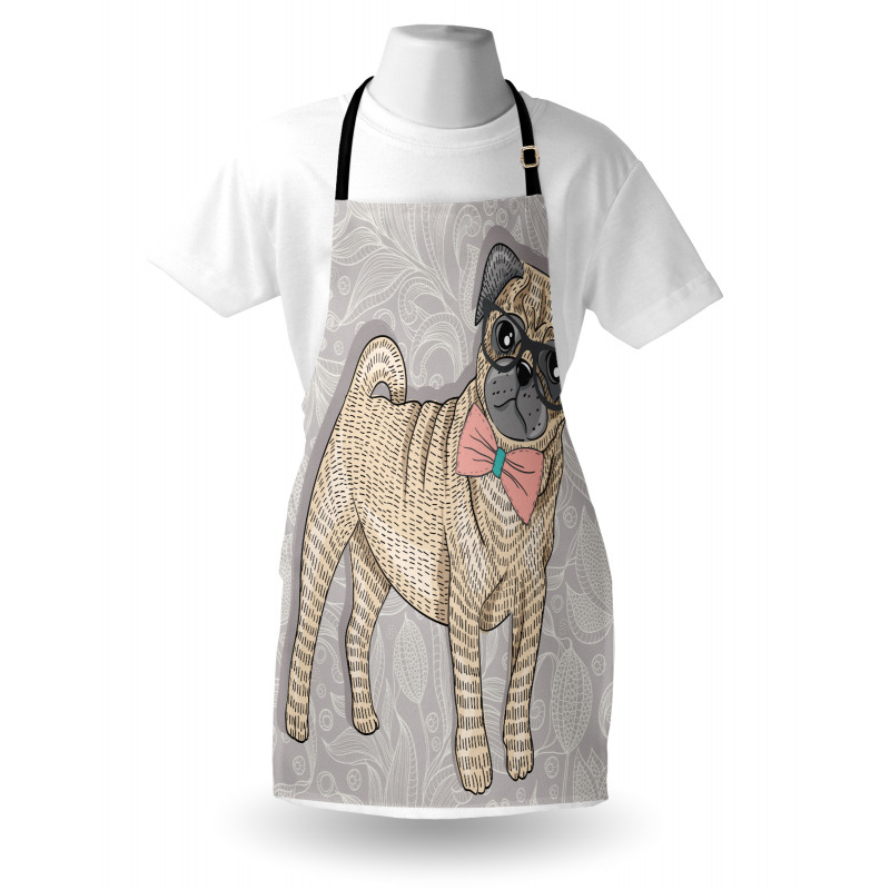 Hipster Dog Nerdy Glasses Apron