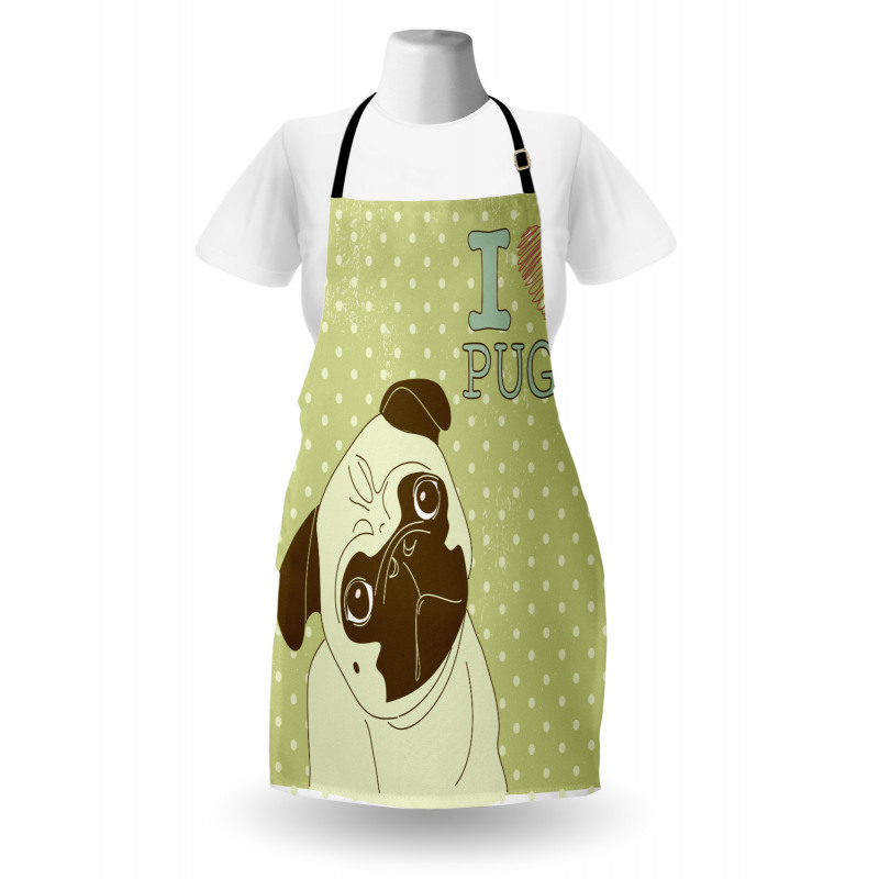 Tilted Head Dog Funny Apron