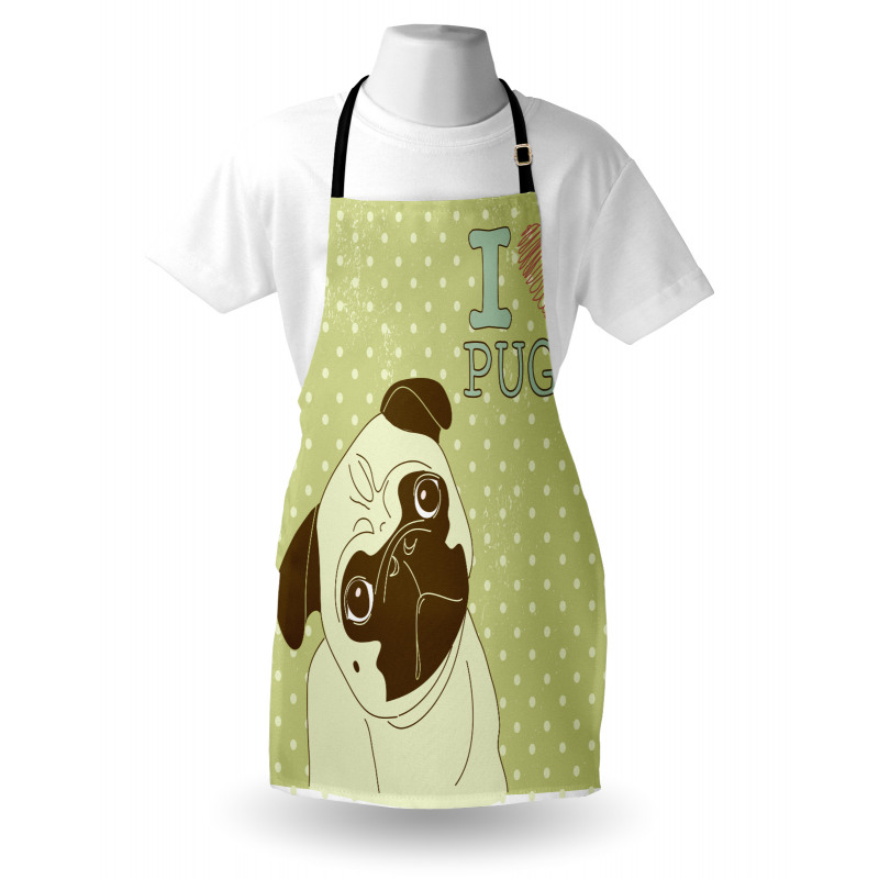 Tilted Head Dog Funny Apron