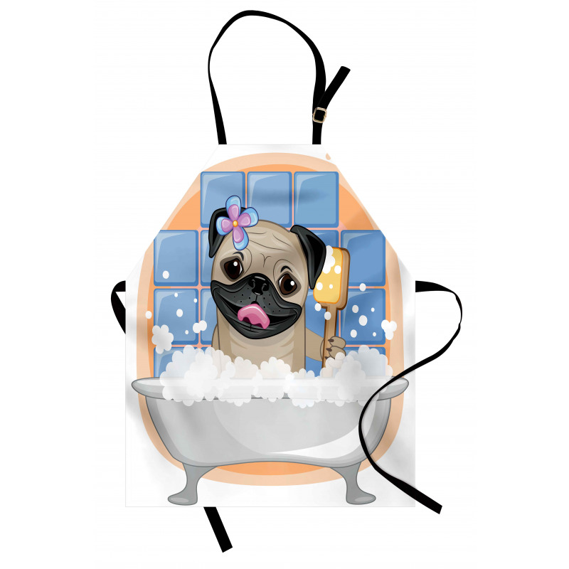 Dog Bath Caricature Funny Apron