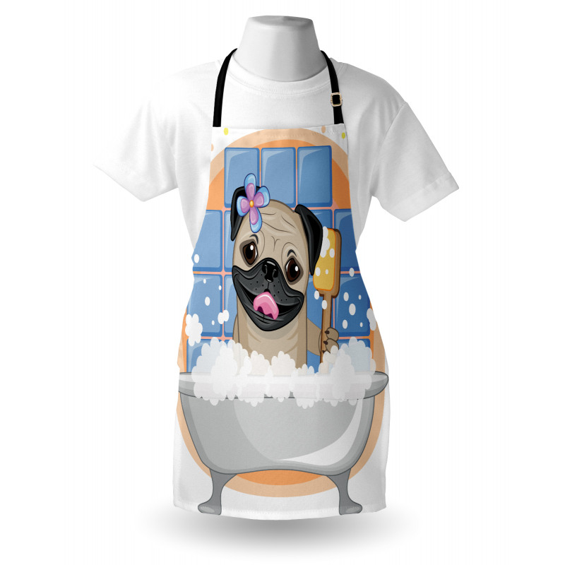 Dog Bath Caricature Funny Apron