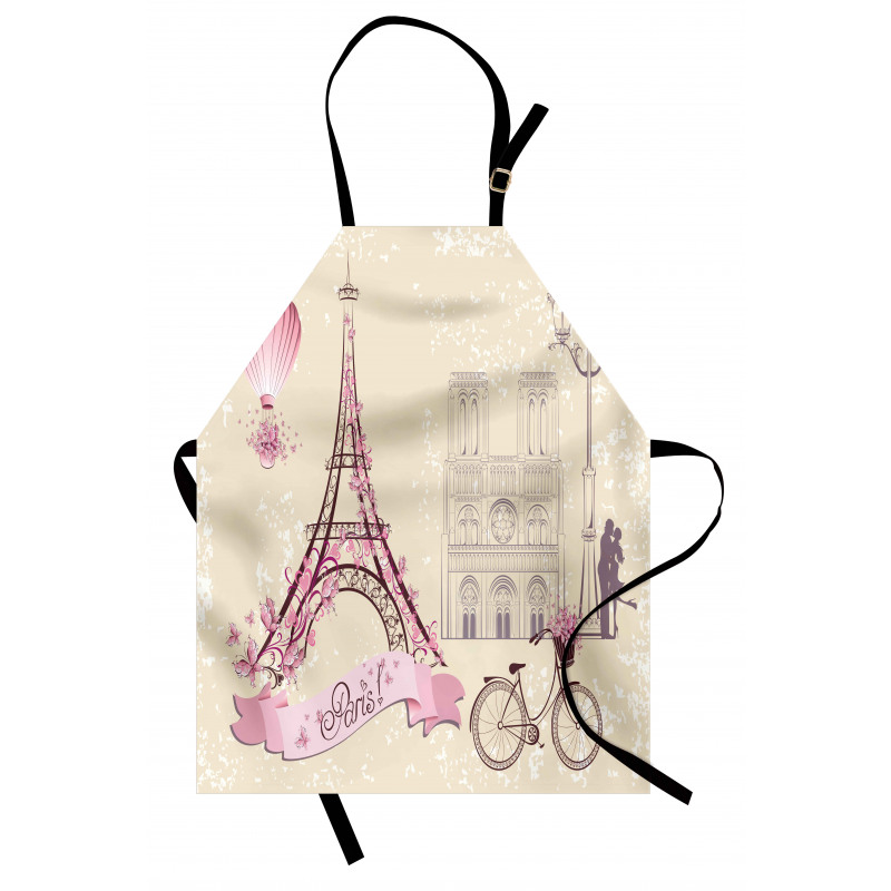 Floral Paris Eiffel Apron