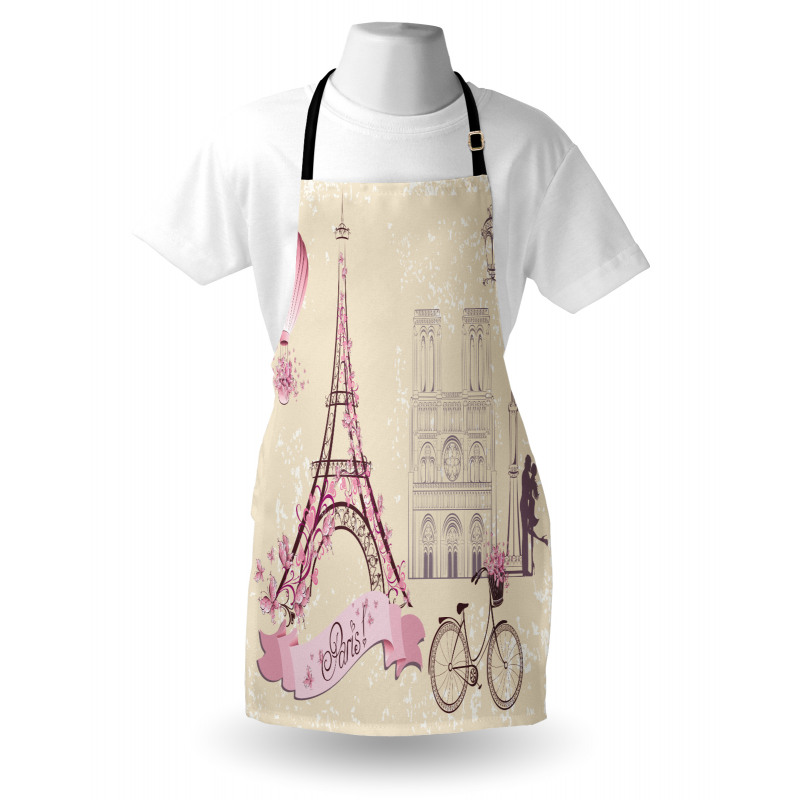 Floral Paris Eiffel Apron