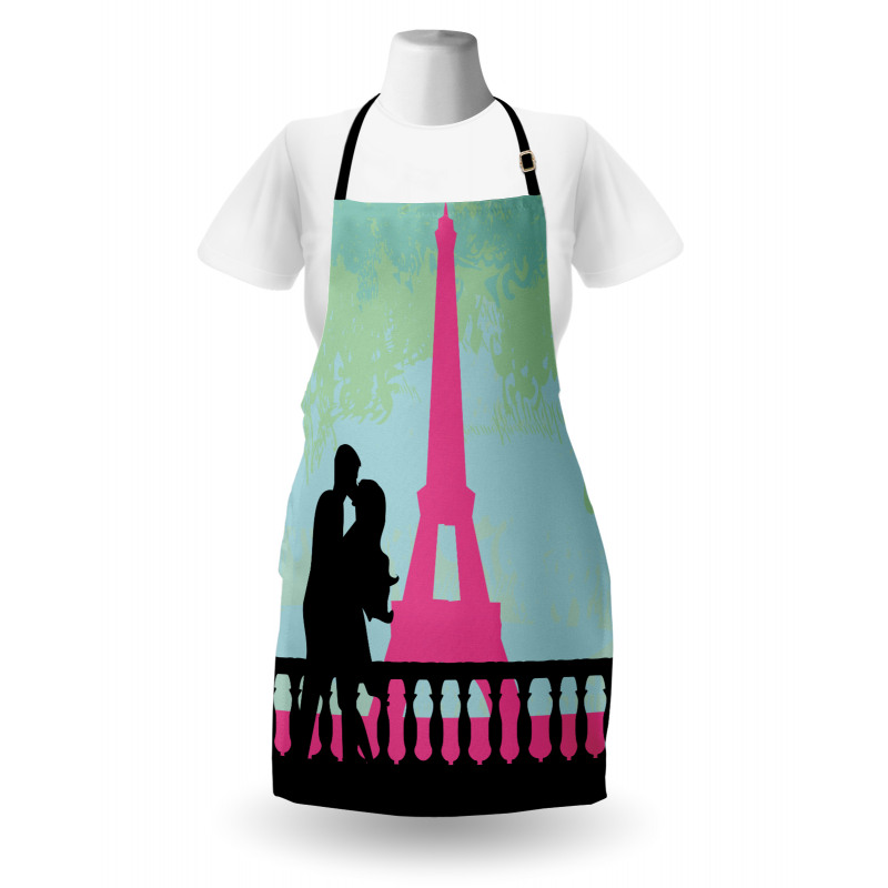 Hand Drawn Couple Kissing Apron