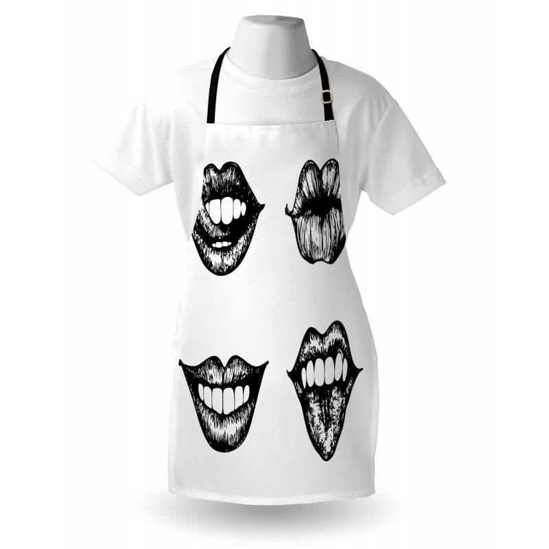 Monochrome Sketch Style Apron