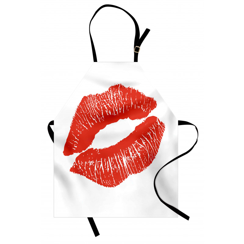 Red Lips Kiss Mark Grunge Apron