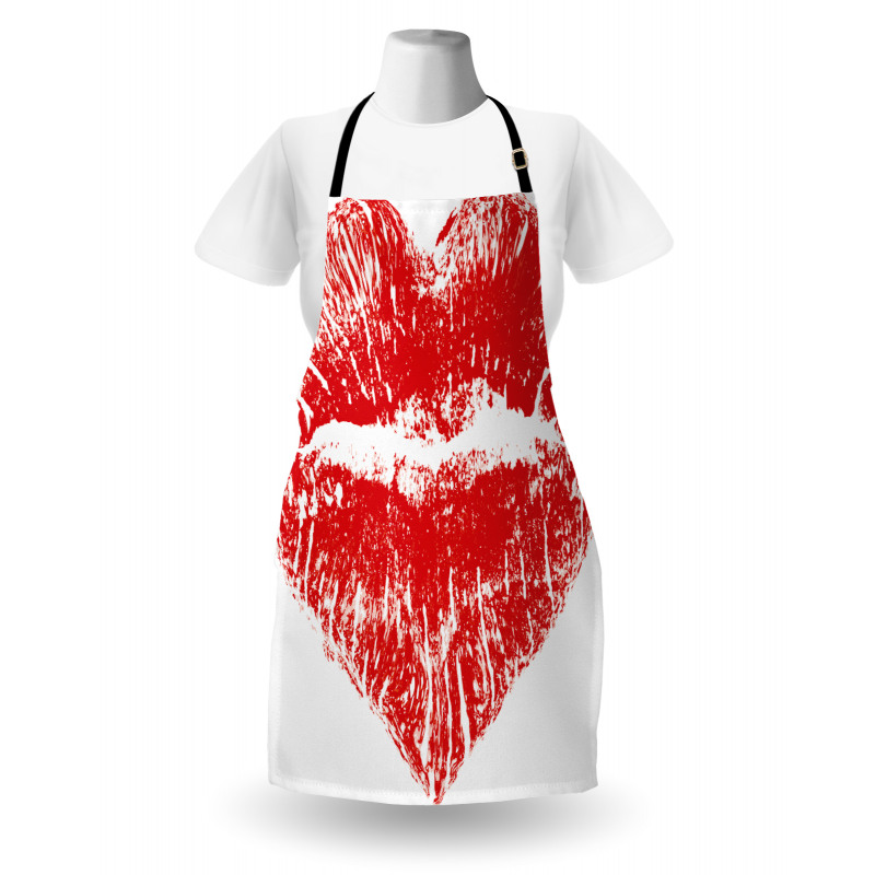 Heart Shaped Lipstick Mark Apron