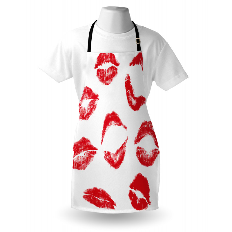 Different Red Kiss Marks Apron