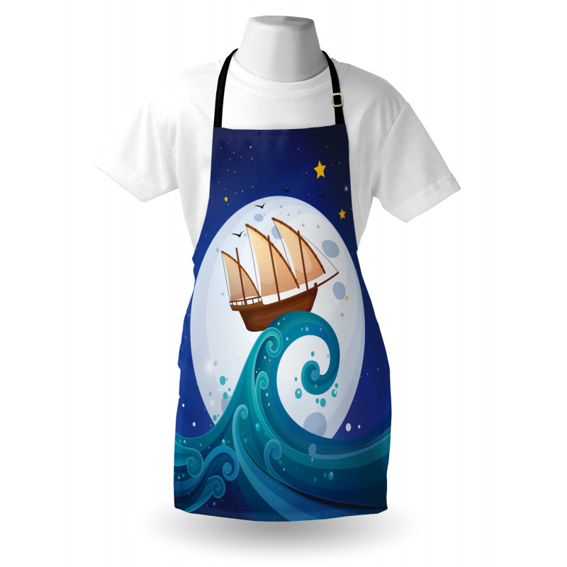 Old Ship Riding Waves Apron