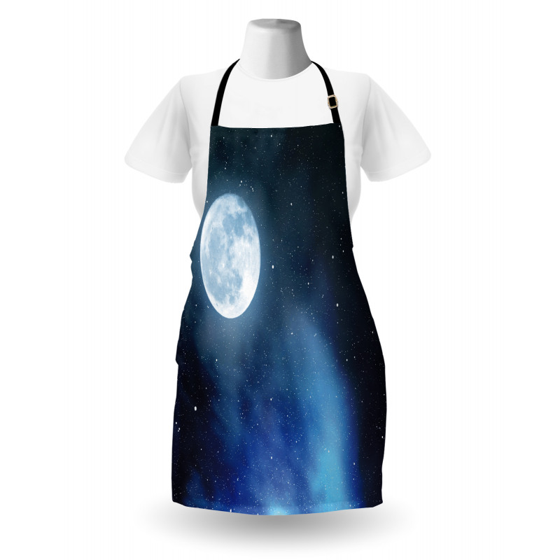 Starry Night Sky Full Moon Apron