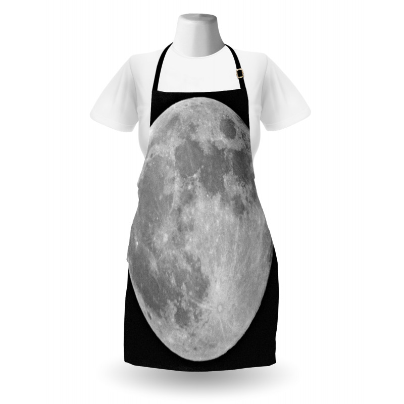 Monochrome Full Moon Art Apron