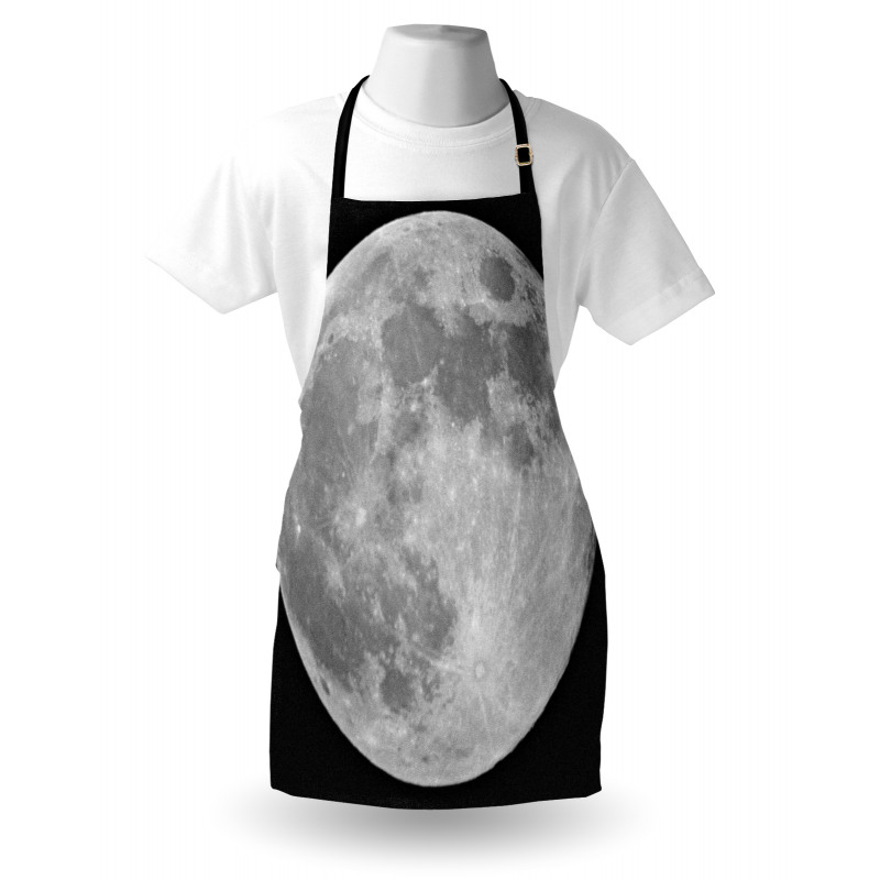 Monochrome Full Moon Art Apron