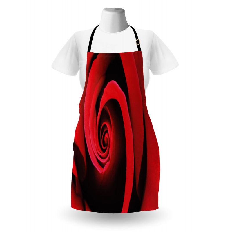 Swirled Petals Red Blossom Apron