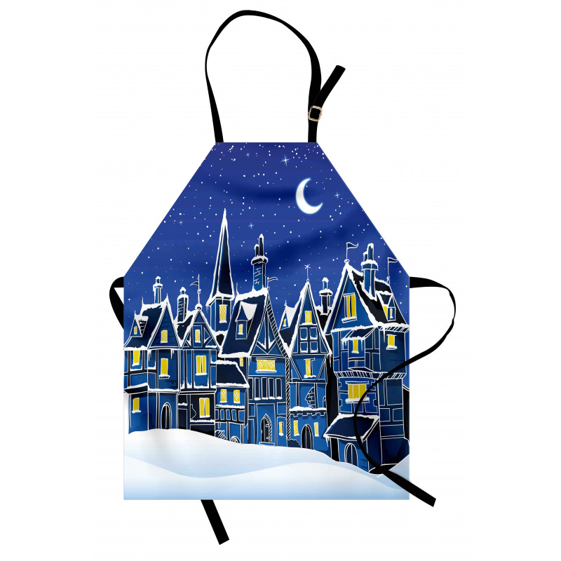 Town in Snow Wintertime Apron
