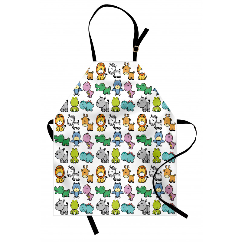 Bat Rhino Fun Illustration Apron