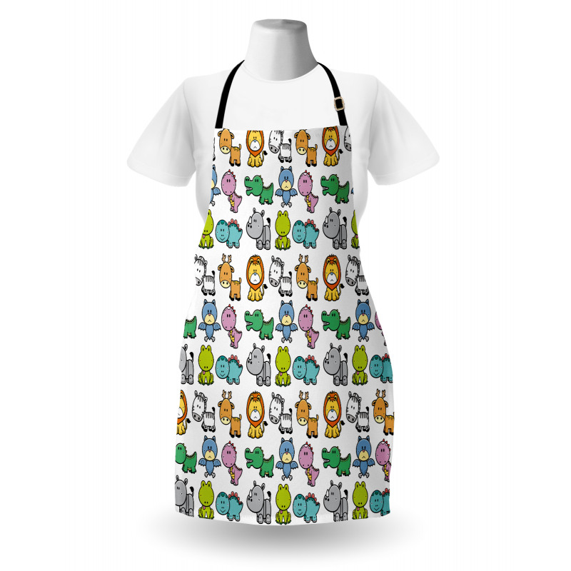 Bat Rhino Fun Illustration Apron