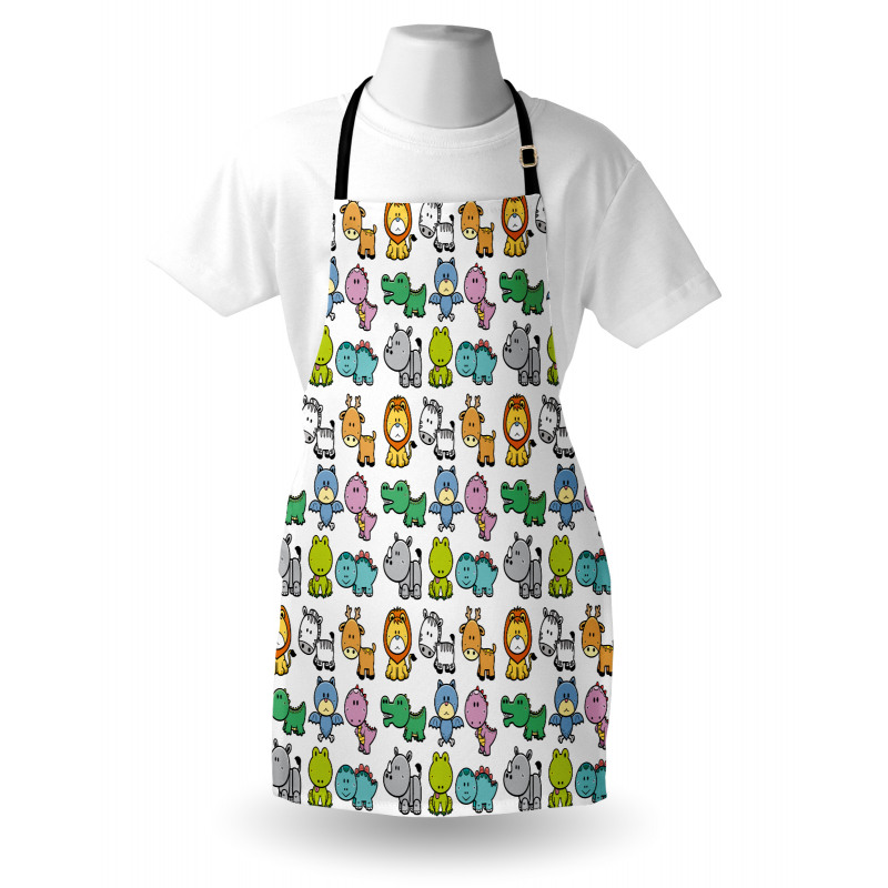 Bat Rhino Fun Illustration Apron