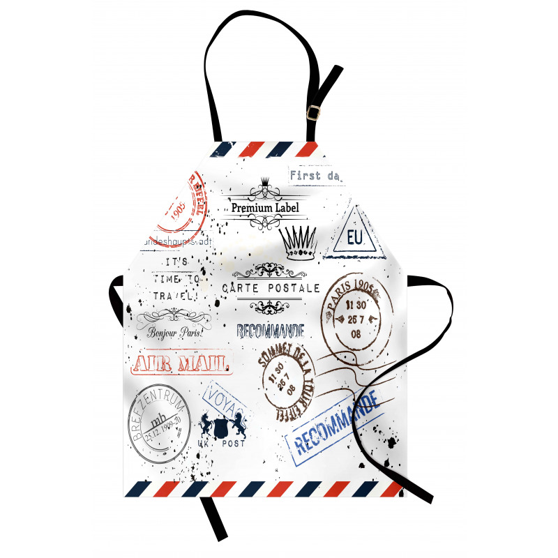 Retro Post Stamp Design Apron