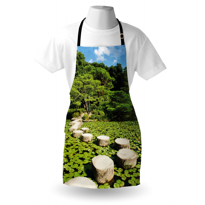 Japanese Stone Path Lotus Apron