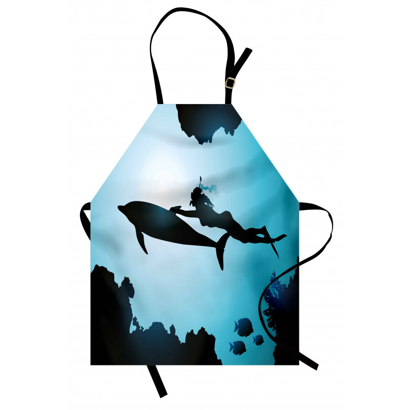 Diver Girl with Dolphin Apron