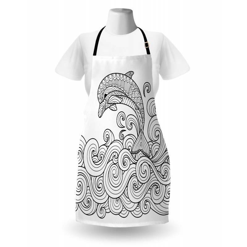 Nautical Zentangle Wave Apron