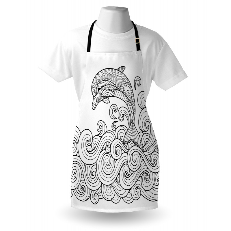 Nautical Zentangle Wave Apron